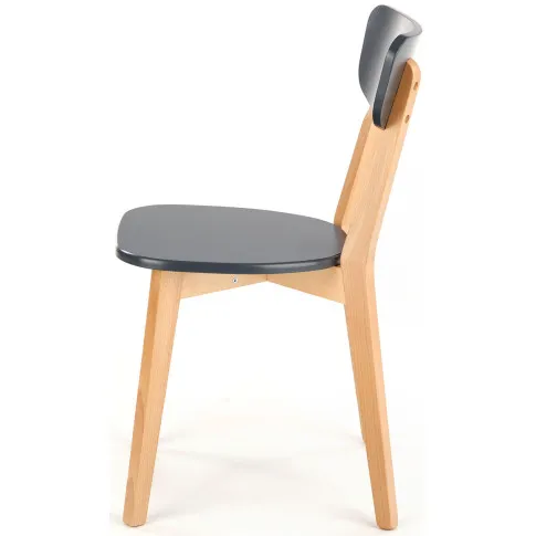 popielate krzesło drewniane do skandynawskiej kuchni Juxo