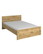 Podwójne łóżko z zagłówkiem 140x200 dąb artisan - Basani 19X w sklepie Edinos.pl