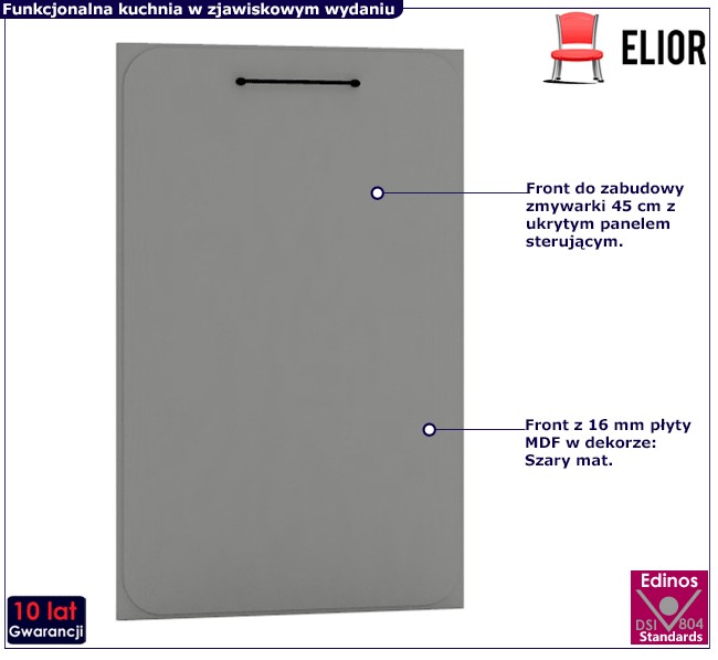 Front zmywarki z panelem zakrytym 45 cm Frev 22X