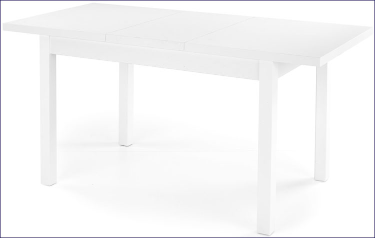 Rozłożony biały stół rozkładany Jeros