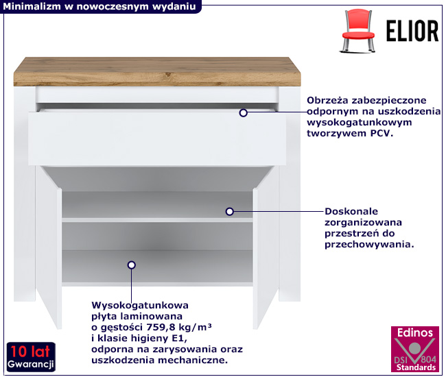 Biała nowoczesna komoda Licaro 3X