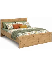 Małżeńskie łóżko z materacem 160x200 dąb artisan - Toreso 20X w sklepie Edinos.pl