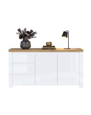 Skandynawska duża komoda biały połysk - Nelora 4X w sklepie Edinos.pl