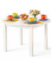 Biały okrągły stół rozkładany 102-142 cm - Alenox w sklepie Edinos.pl