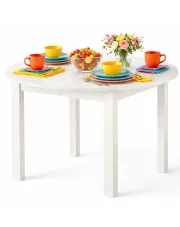 Biały okrągły stół rozkładany 102-142 cm - Alenox w sklepie Edinos.pl