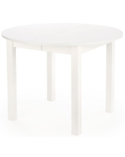 Biały okrągły stół rozkładany do salonu - Faxo w sklepie Edinos.pl