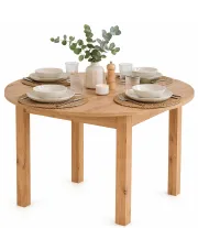 Skandynawski okrągły stół rozkładany dąb artisan - Alenox w sklepie Edinos.pl