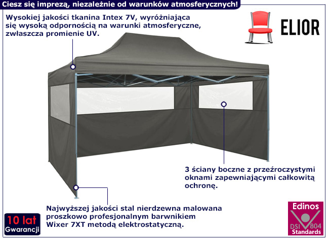 Namiot ogrodowy Vorlin kolor antracyt