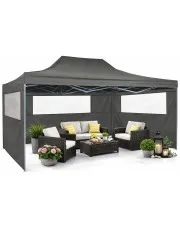 Antracytowy namiot plenerowy z oknami - Exio w sklepie Edinos.pl