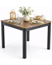 Rozkładany stół kwadratowy dąb artisan + czarny - Kalo w sklepie Edinos.pl