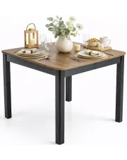 Rozkładany stół kwadratowy dąb artisan + czarny - Kalo w sklepie Edinos.pl