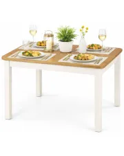 Skandynawski stół do kuchni kwadratowy rozkładany dąb artisan + biały - Kalo w sklepie Edinos.pl