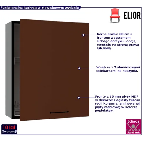 Kuchenna szafka górna z ociekarką 60cm ceglasty Fiorentina 31X