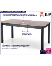 Nowoczesny prostokątny rozkładany stół dąb artisan + czarny - Swerik w sklepie Edinos.pl