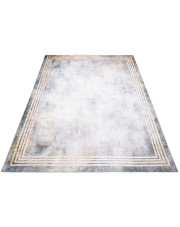 Szary klasyczny dywan ze wzorem typu marmur i ramką - Fasato 6X  w sklepie Edinos.pl