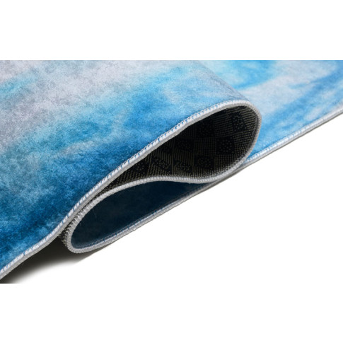 antpoślizgowy dywan nowoczesny w niebiesko złoty wzór w stylu glamour Valano 4X