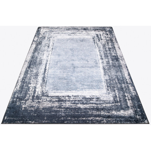 antracytowy przecierany dywan z ramką Befadi 3X