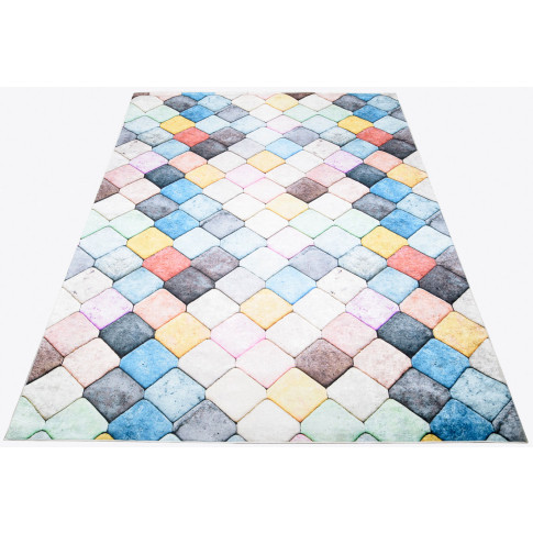 prostokątny dywan wielokolorowy nowoczesny w kwadraty Cunis 5X