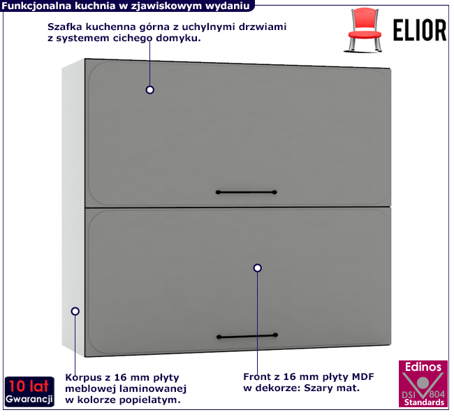 Górna szafka kuchenna 80 cm Lunari 33X