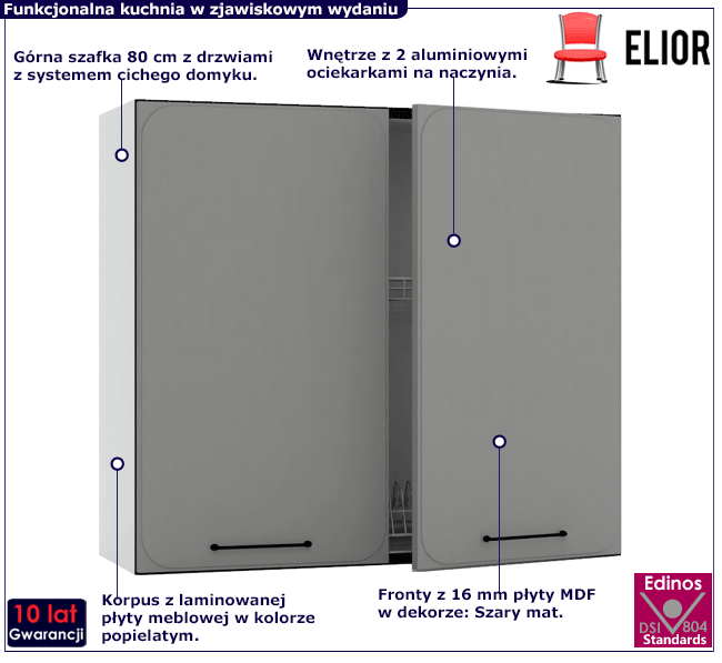 Górna szafka z ociekarką 80 cm Frev 34X