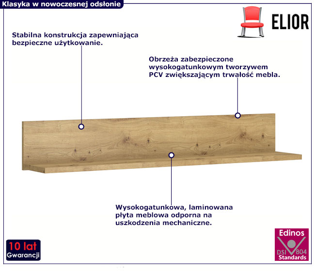 Półka ścienna na książki Noria 27X