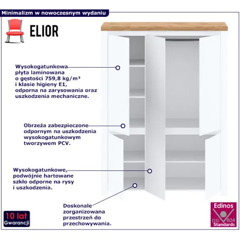 Biała nowoczesna szafa Licaro 10X