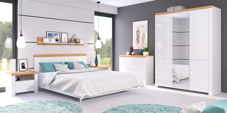 Komplet białych mebli Licaro