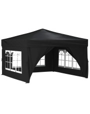 Czarny namiot ogrodowy z oknami Sanmi - kwadrat 290x290 cm