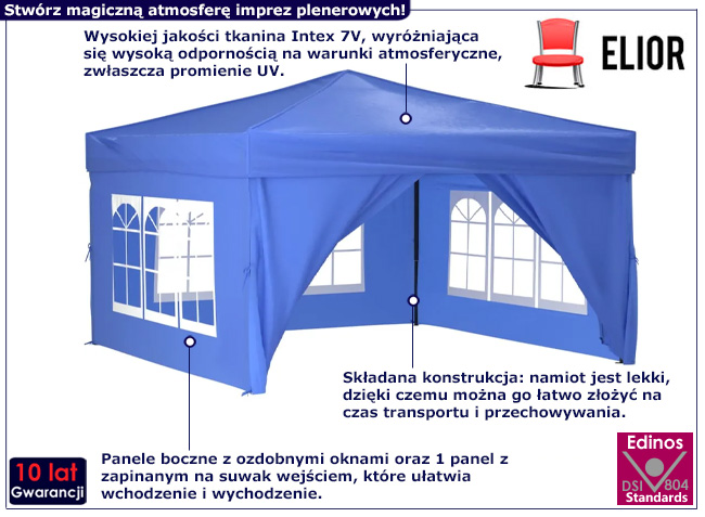 Namiot ogrodowy Sanmi kolor niebieski