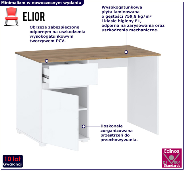 Białe biurko skandynawskie Licaro 15X