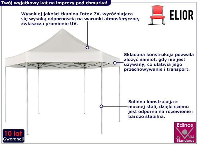 Namiot ogrodowy rozkładany Dester kolor kremowy