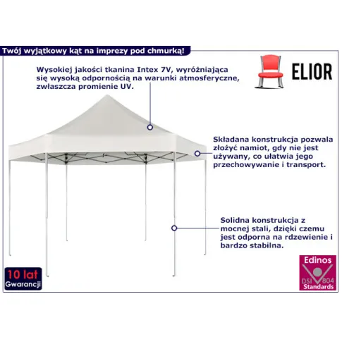 Namiot ogrodowy składany Balika kolor kremowy