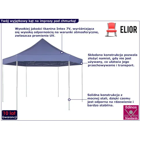 Namiot ogrodowy składany Balika kolor granatowy