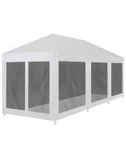 Biały namiot ogrodowy z siatkowymi ściankami - Luris