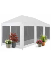 Biały namiot ogrodowy z siatkowymi ściankami - Oriole w sklepie Edinos.pl