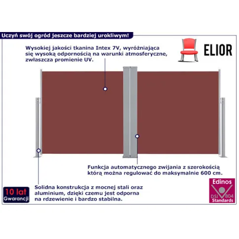 Zwijana markiza boczna Blures kolor brązowy1