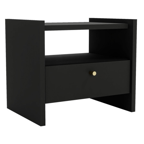 Czarna szafka nocna minimalistyczna Ovia