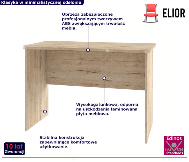 Minimalistyczne biurko młodzieżowe Lister XL 3X