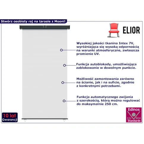 Zwijana markiza boczna Mooni kolor kremowy