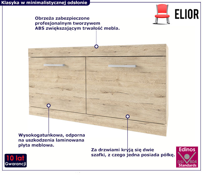Niska komoda do przedpokoju Lister XL 5X