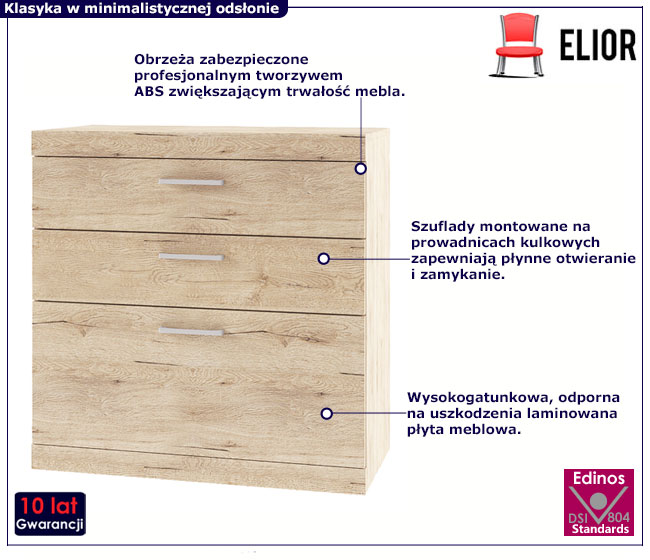 Komoda z 3 szufladami Lister XL 6X