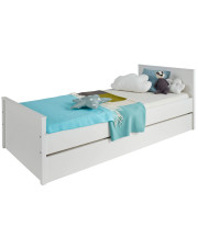 Białe podwójne łóżko z materacem - Jasaro 8X w sklepie Edinos.pl