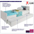 infografika białego młodzieżowego łóżka podwójnego Jasaro 8X