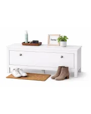 Biała niska szafka na buty do przedpokoju - Omaron 14X w sklepie Edinos.pl