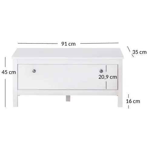 wymiary białej szafki z uchylnymi drzwiami Jasaro 14X