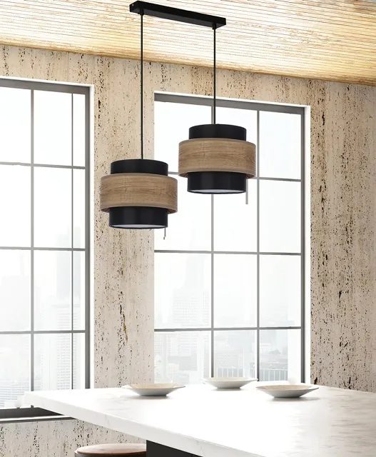 Produkt Lampa wisząca z dwoma abażurami na listwie - V107-Iwex