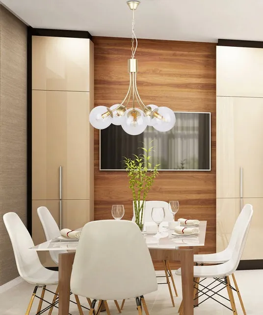 Produkt Pięcioramienna lampa wisząca ze szklanymi kloszami - V121-Mevis