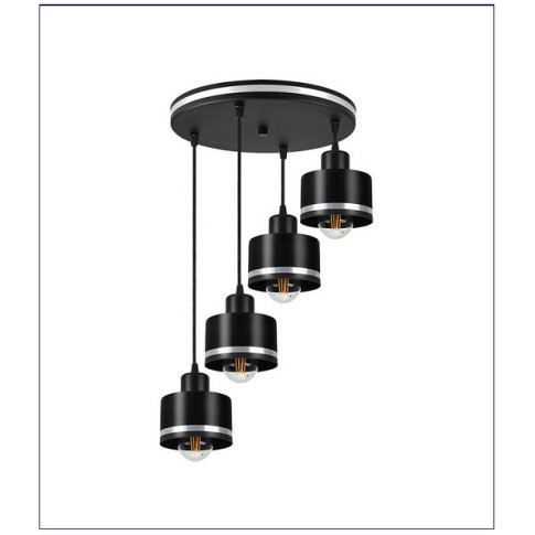 Czarna metalowa nowoczesna lampa wisząca V130-Katani
