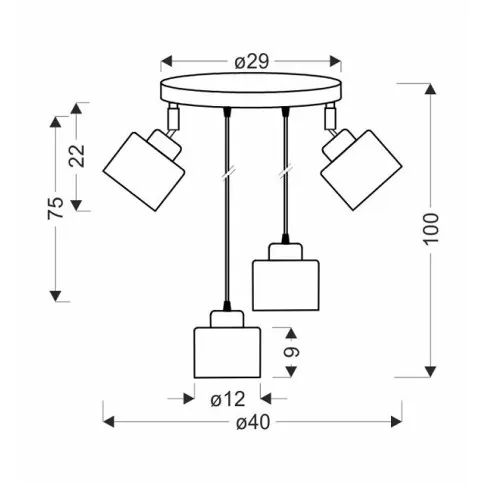 Metalowa stylowa lampa wisząca V131-Katani