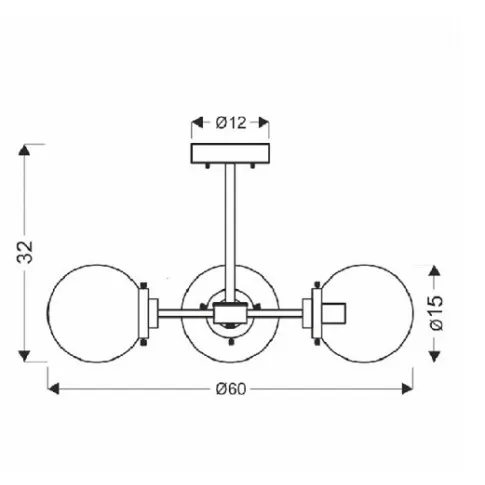 Potrójna loftowa czarna metalowa lampa sufitowa V133-Subia